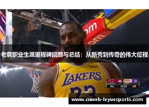 老詹职业生涯里程碑回顾与总结：从新秀到传奇的伟大征程