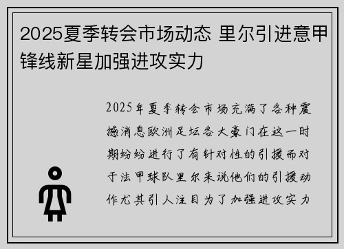 2025夏季转会市场动态 里尔引进意甲锋线新星加强进攻实力